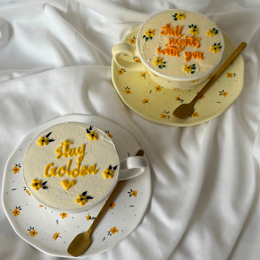 Golden Hour Tea Cup Cake Set
