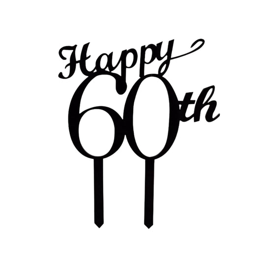Happy 60th birthday cake topper