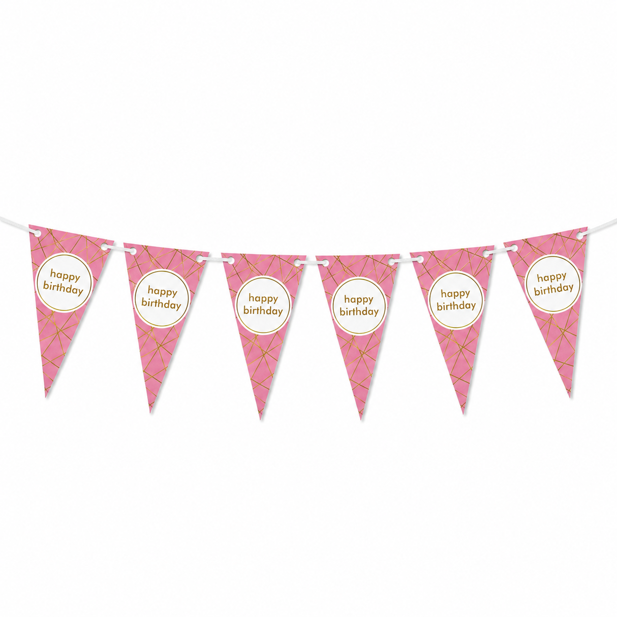 Pink Happy Birthday Banner