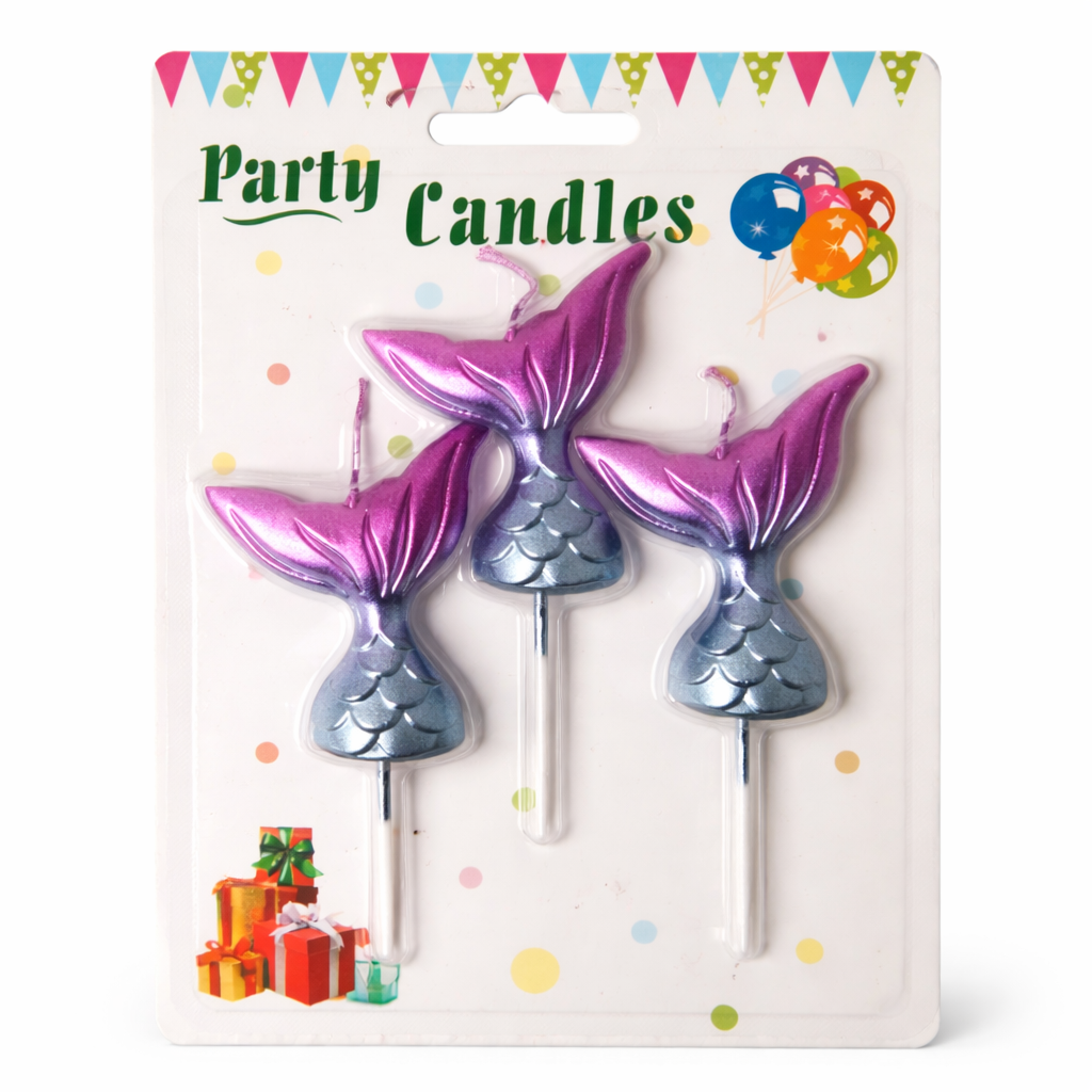 Gradient Mermaid Tail Candle Set Purple