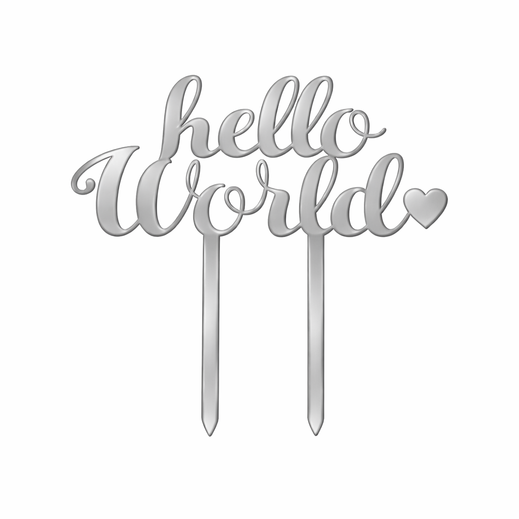 Hello World Cake Topper