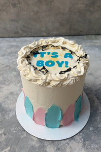 Burning Gender Reveal Cake!