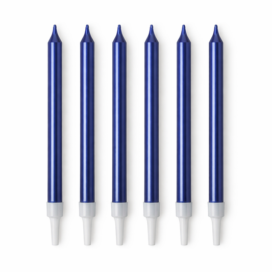 Metallic Blue Candle Set