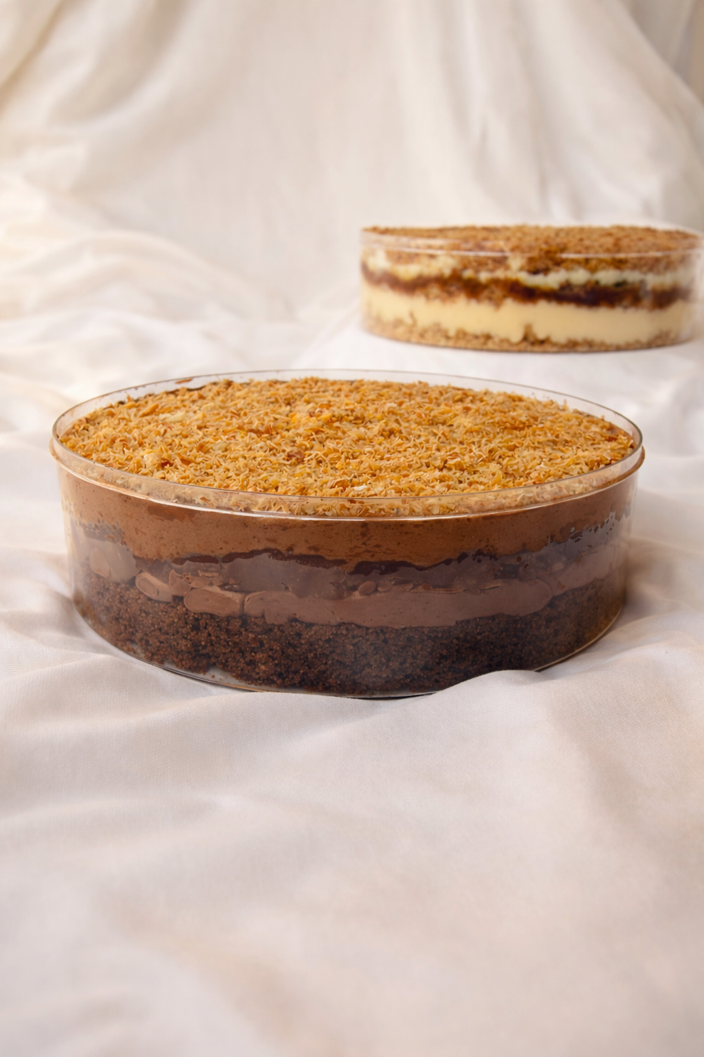 Midnight Kunafa Crunch CakeNafa