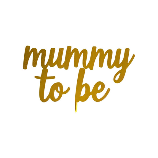 Silver Mom to Be cake topper for baby showers and mom celebrations