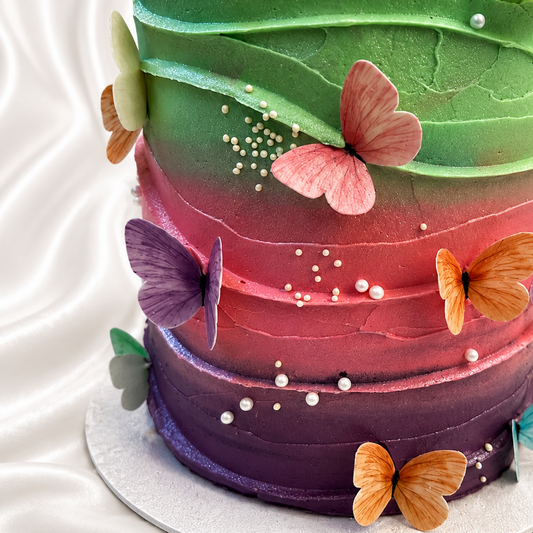 The Rainbow Butterfly Waves Cake