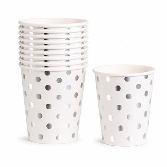 Silver Dots Paper Cups