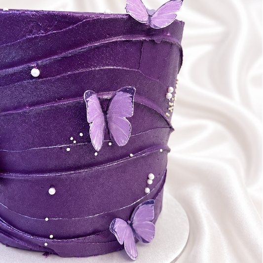 The Lavender Butterfly Waves Cake
