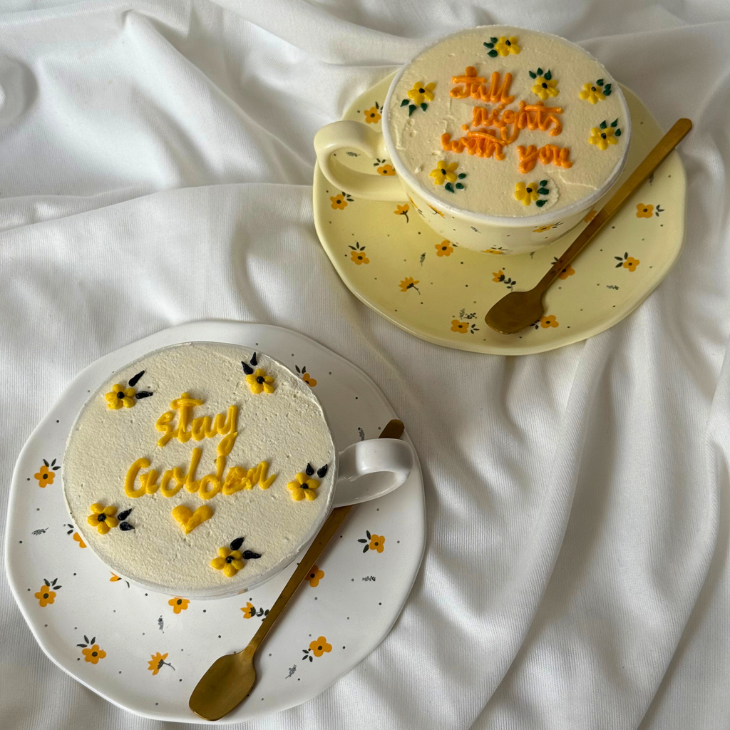 Golden Hour Tea Cup Cake Set