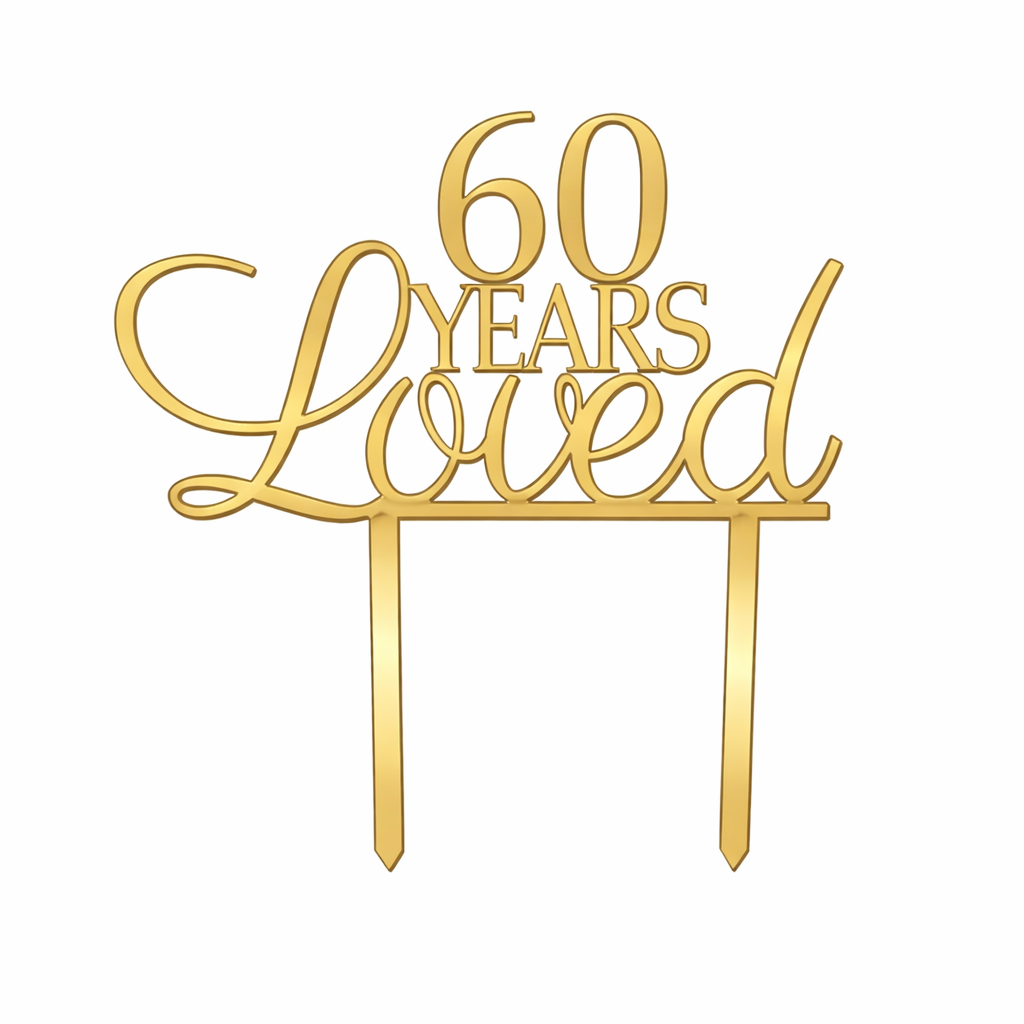 60 Years Loved Cake Topper