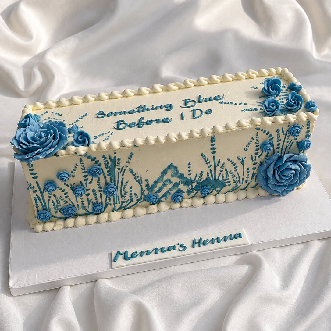 The Something Blue Floral Cake