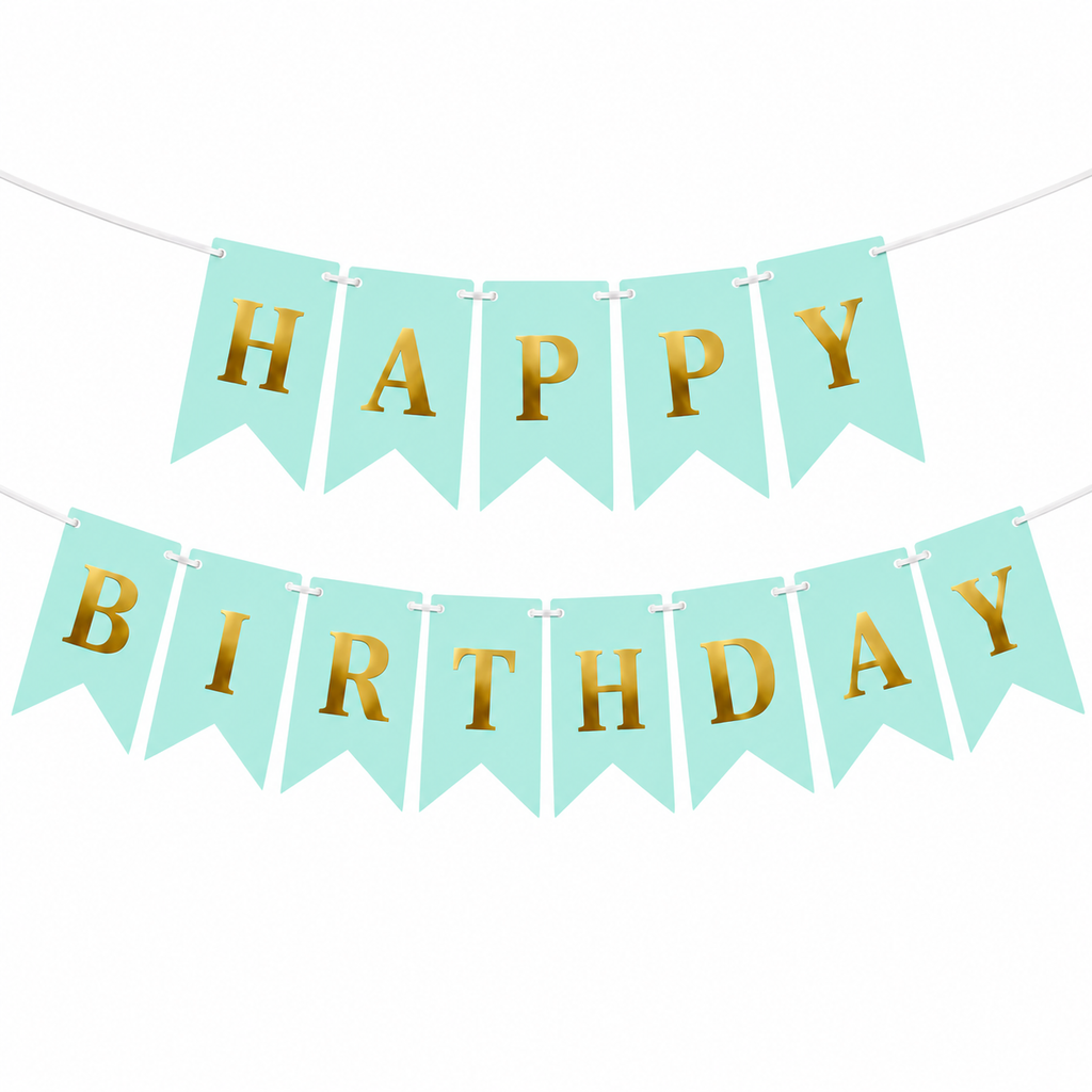 Baby Blue Birthday Banner