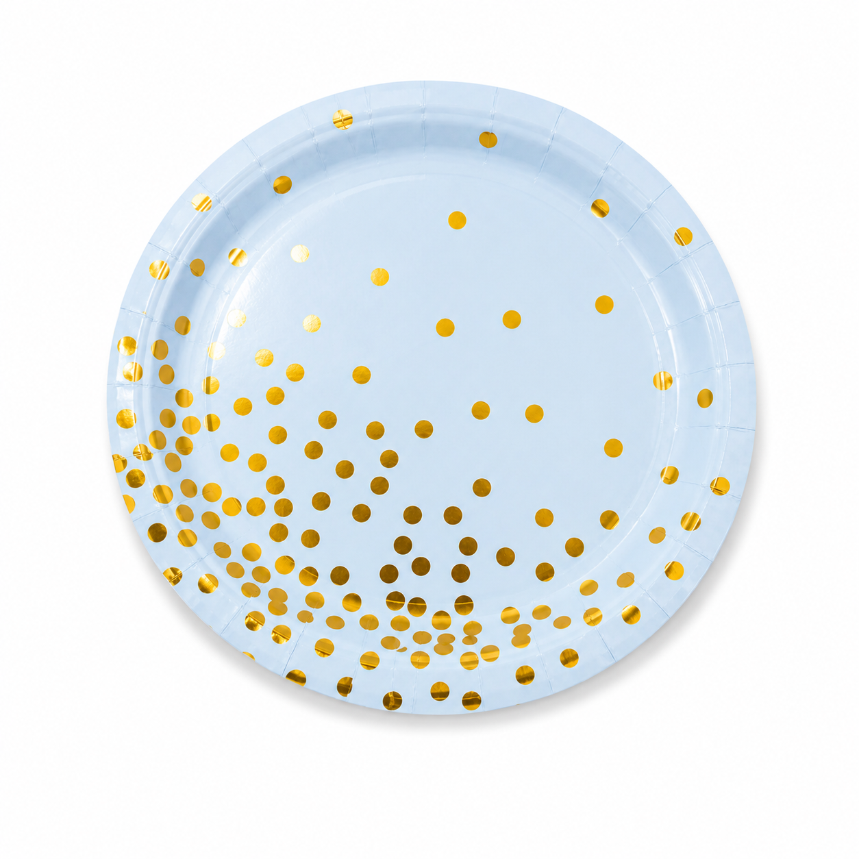 Baby Blue Gold Dots Paper Plates