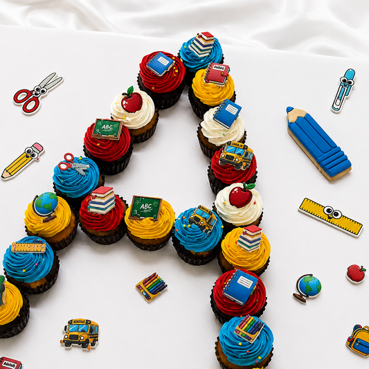 Back to School Letter Cupcakes