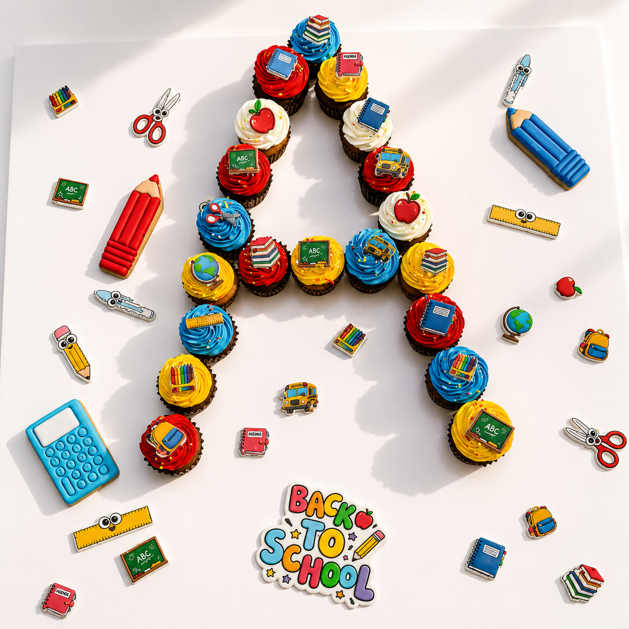 Back to School Letter Cupcakes