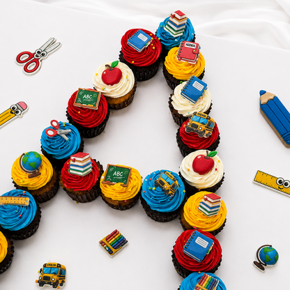 Back to School Letter Cupcakes