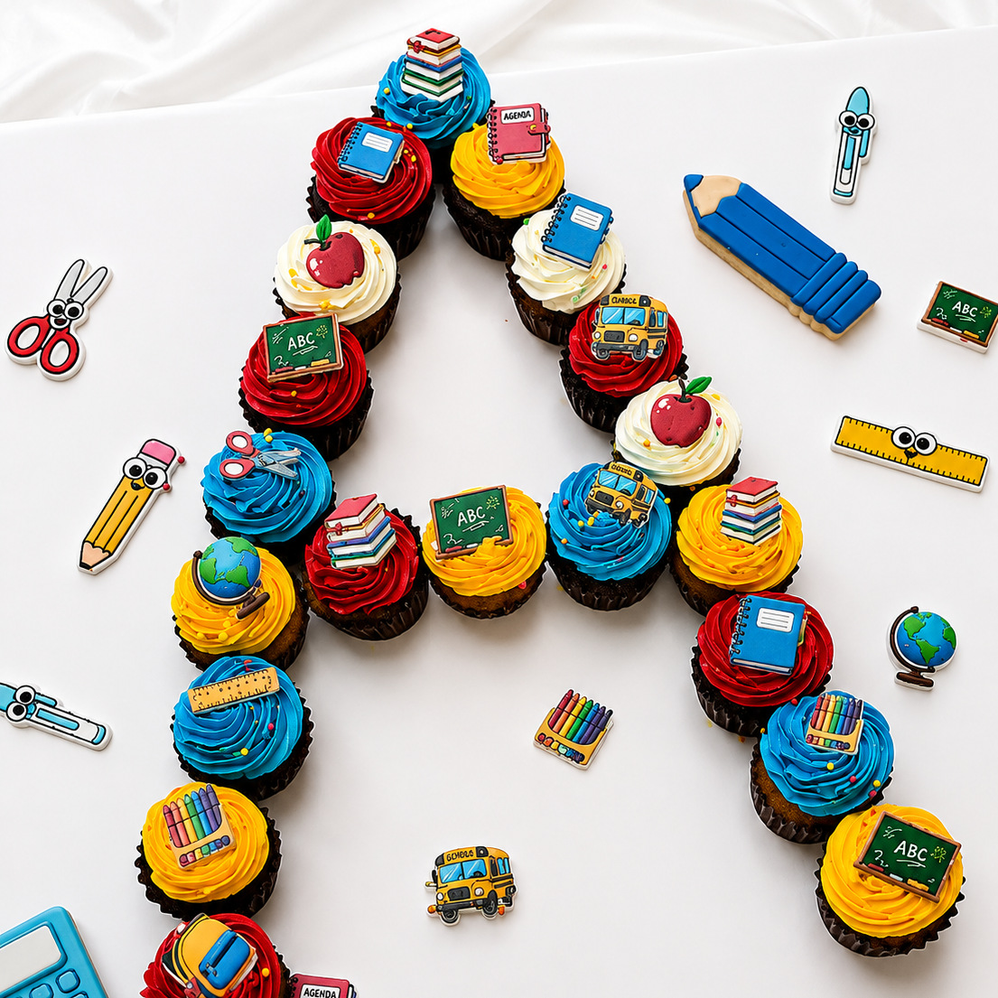 Back to School Letter Cupcakes