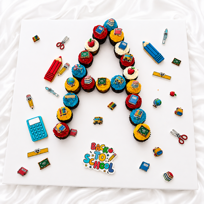 Back to School Letter Cupcakes