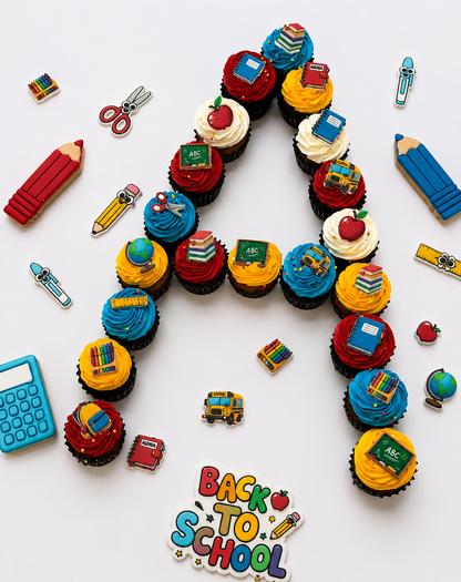 Back to School Letter Cupcakes