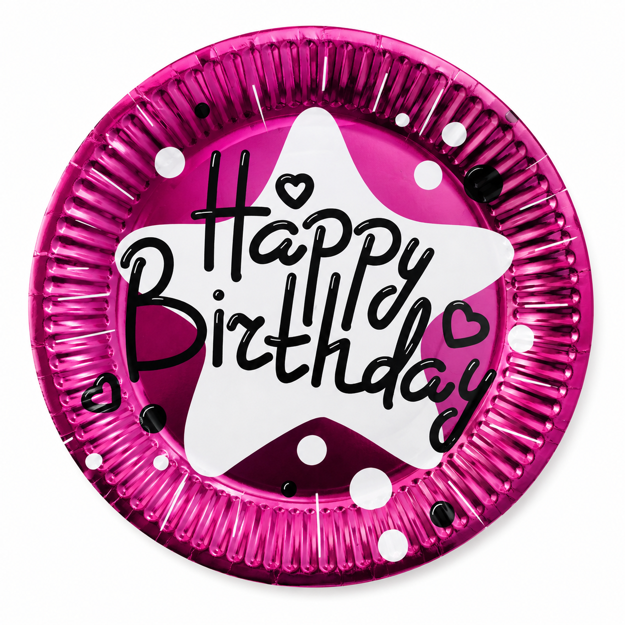 Pink balloon with 'Happy Birthday' text on a white background