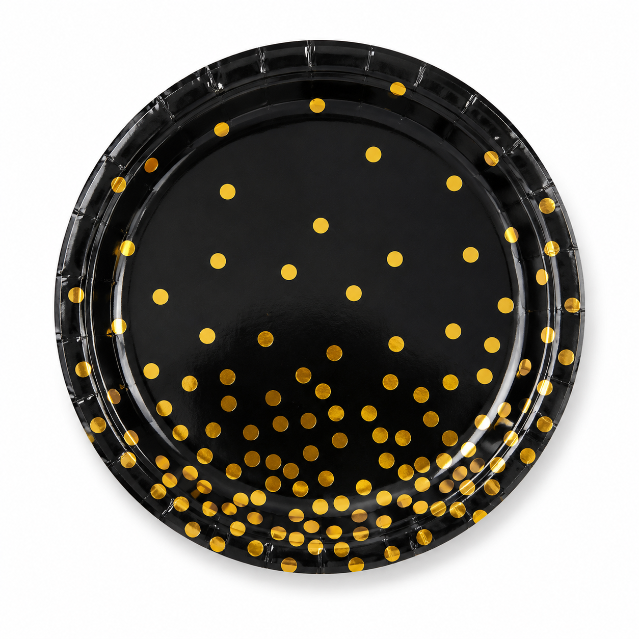 Black Gold Dots Paper Plates
