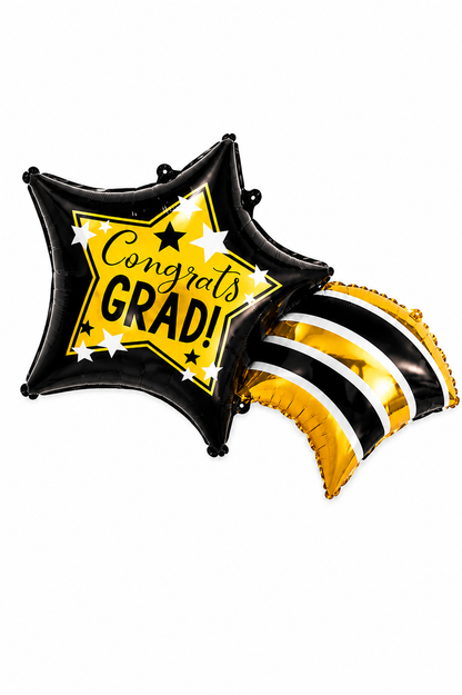 Black & Gold Graduation Balloon Set