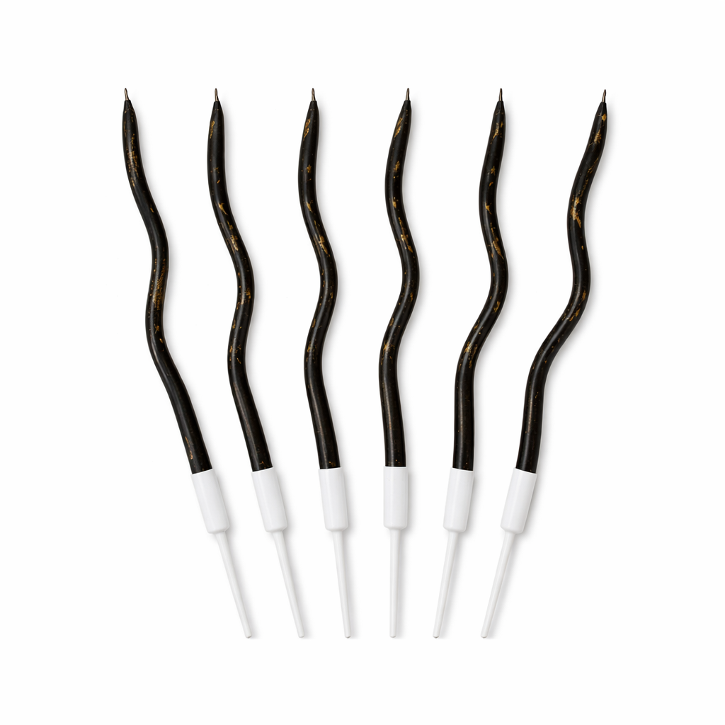 Black Gold Wavy Candles