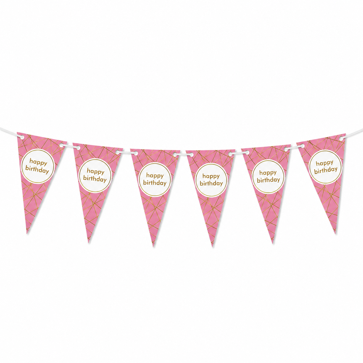 Pink Happy Birthday Banner