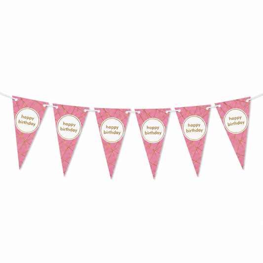 Pink Happy Birthday Banner