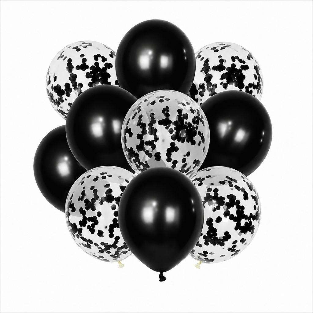 Black Confetti Balloon Kit