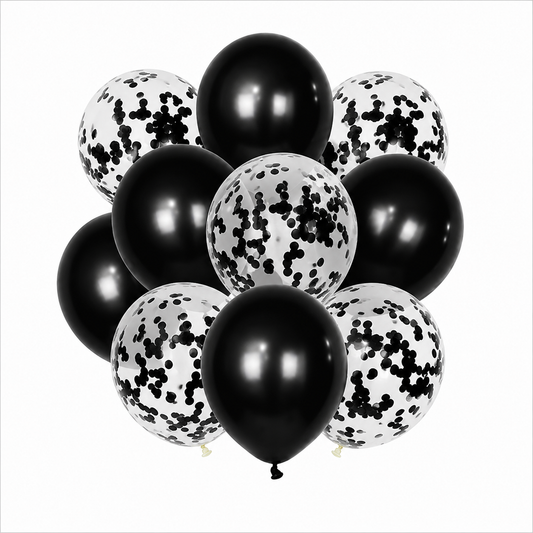 Black Confetti Balloon Kit