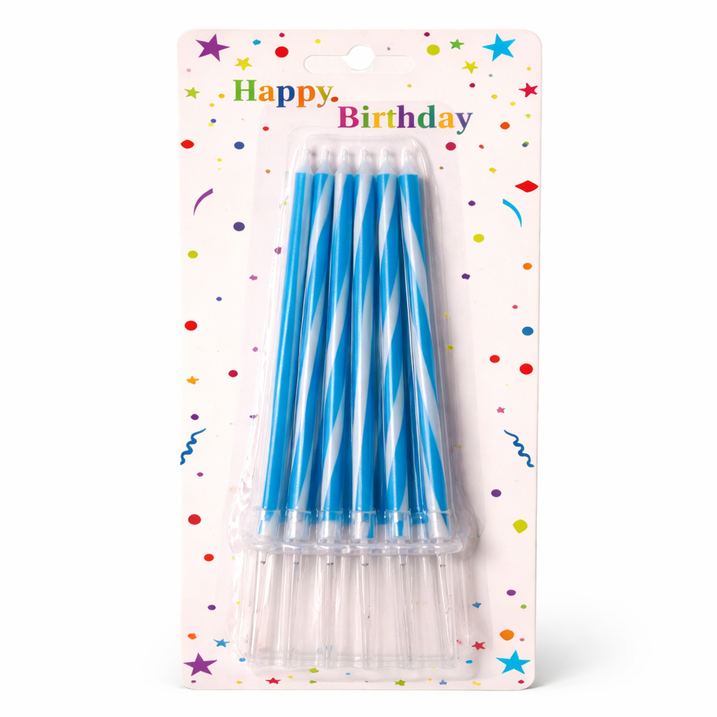 Classic Spiral Candle Set in Blue