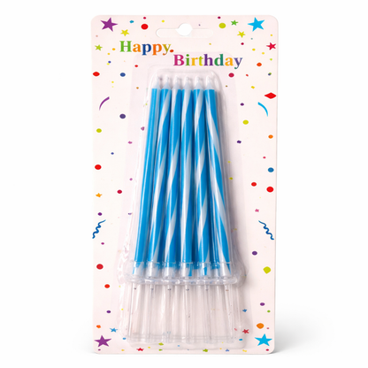 Classic Spiral Candle Set in Blue