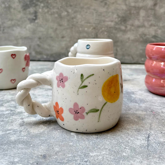 Daisy Days mug with hand-painted florals