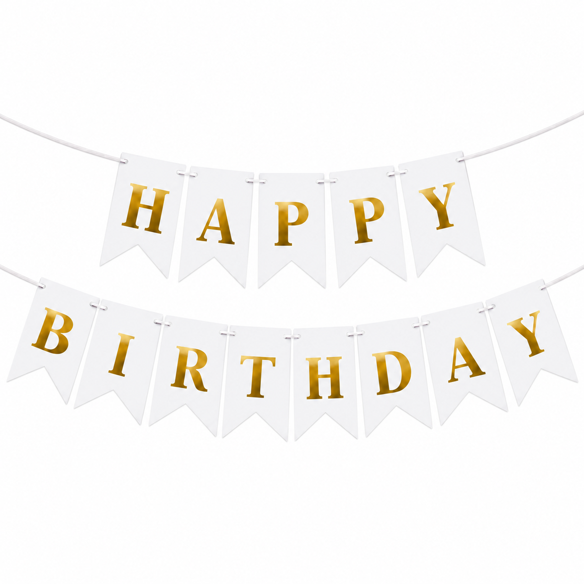 White Birthday Banner