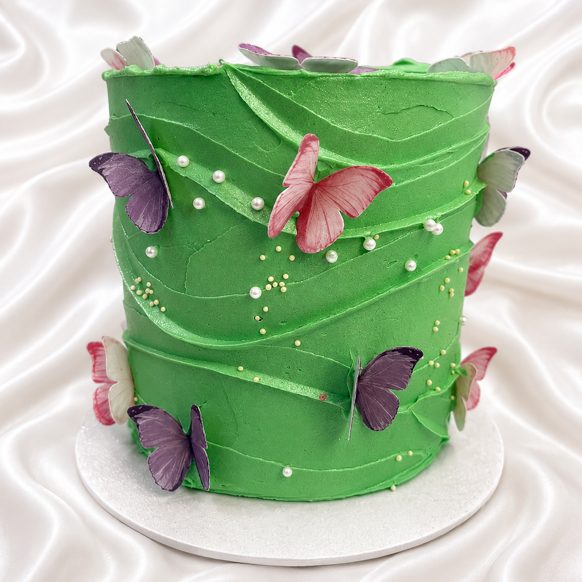 The Emerald Butterfly Waves Cake