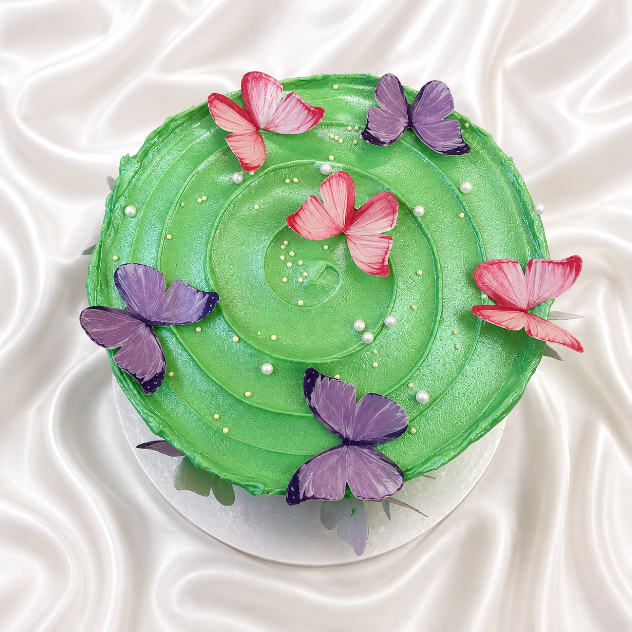 The Emerald Butterfly Waves Cake