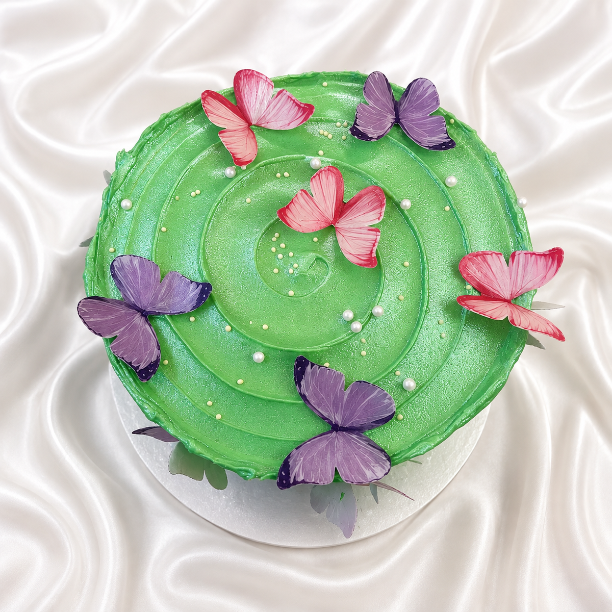 The Emerald Butterfly Waves Cake