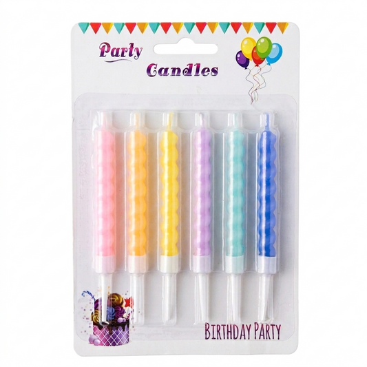 Pastel Swirl Candle Set