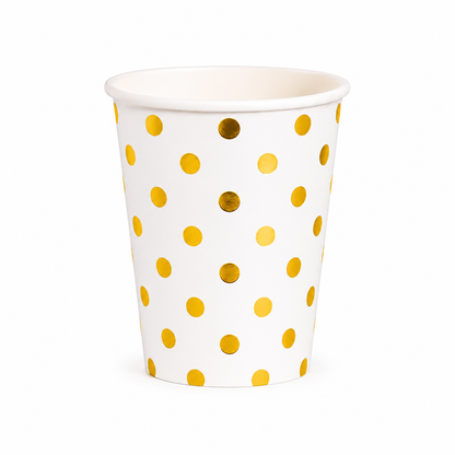 Gold Dots Paper Cups