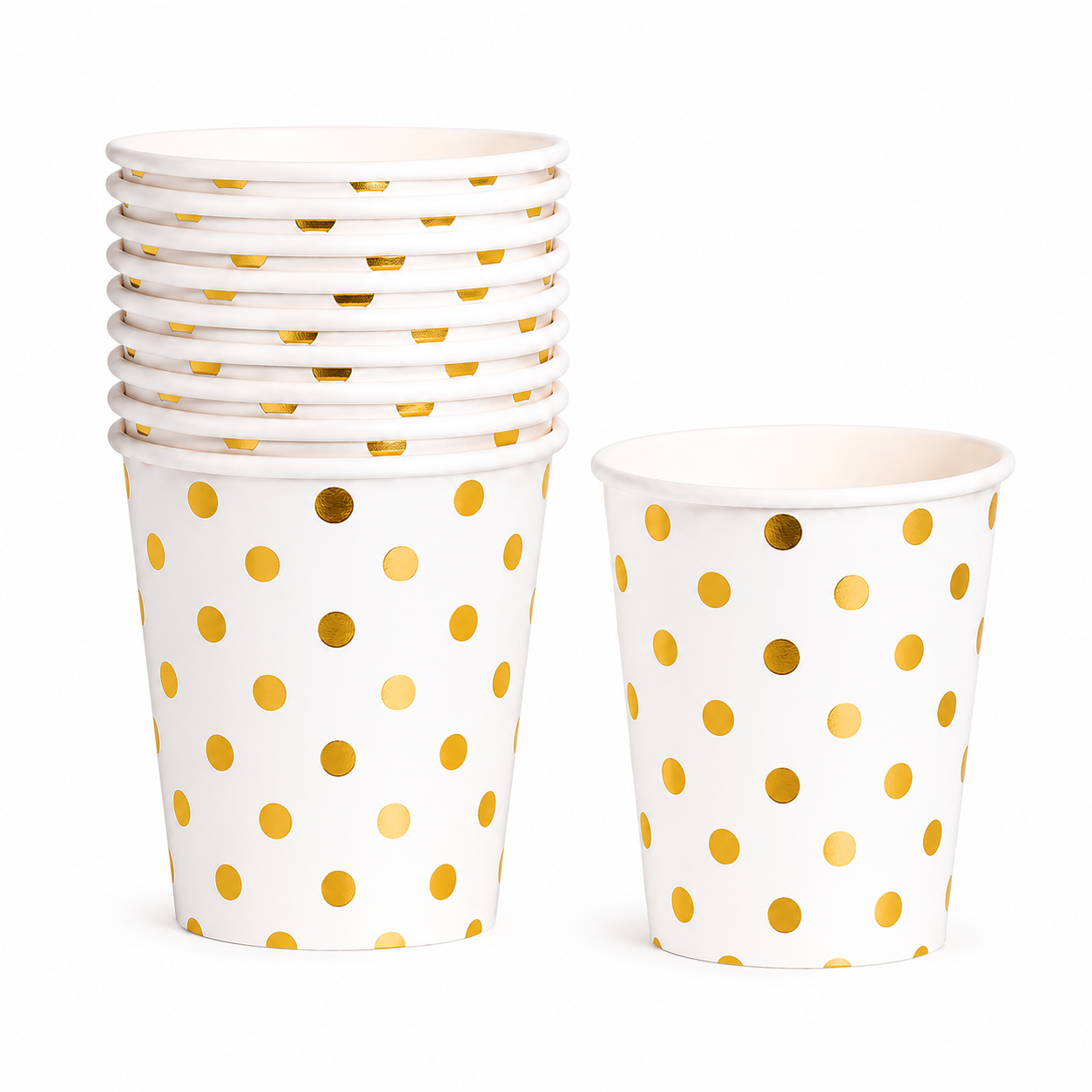 Gold Dots Paper Cups