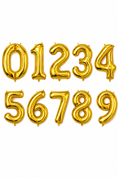 Gold Numbers Balloon