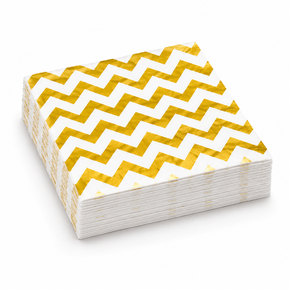Gold Zigzag Paper Napkins