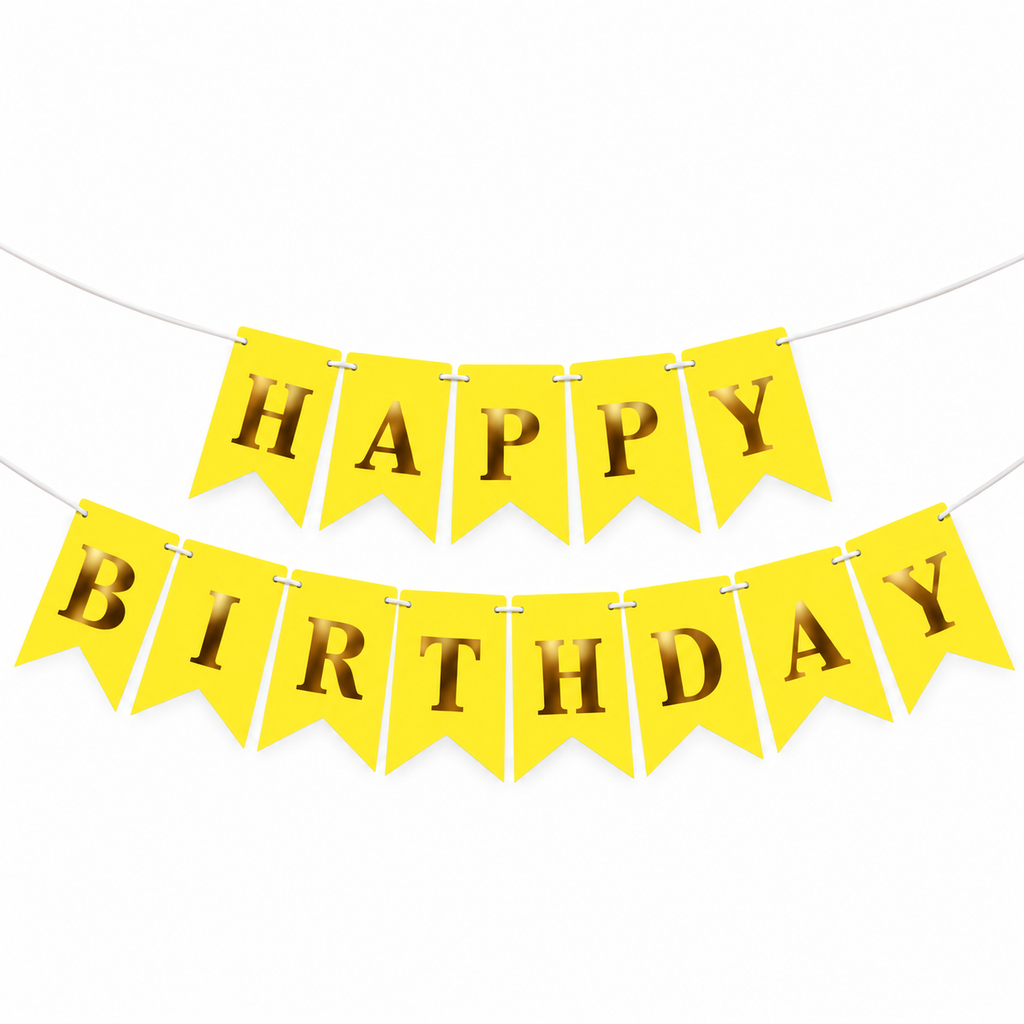 Yellow Birthday Banner