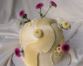 Golden Wave Floral Cake