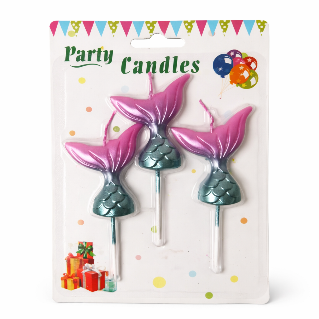 Gradient Mermaid Tail Candle Set in Pinky color