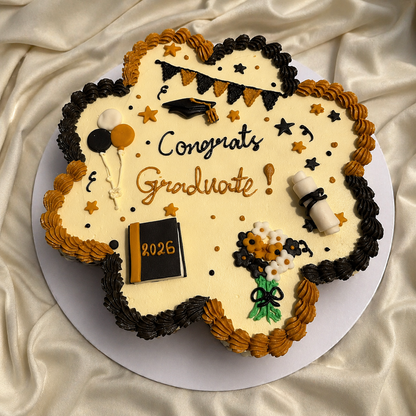Graduation Pull-Apart Cupcake Cake featuring 10 decorated cupcakes,