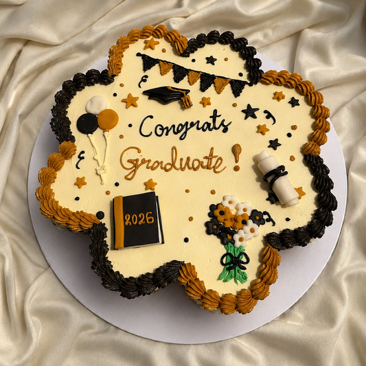 Graduation Pull-Apart Cupcake Cake featuring 10 decorated cupcakes,