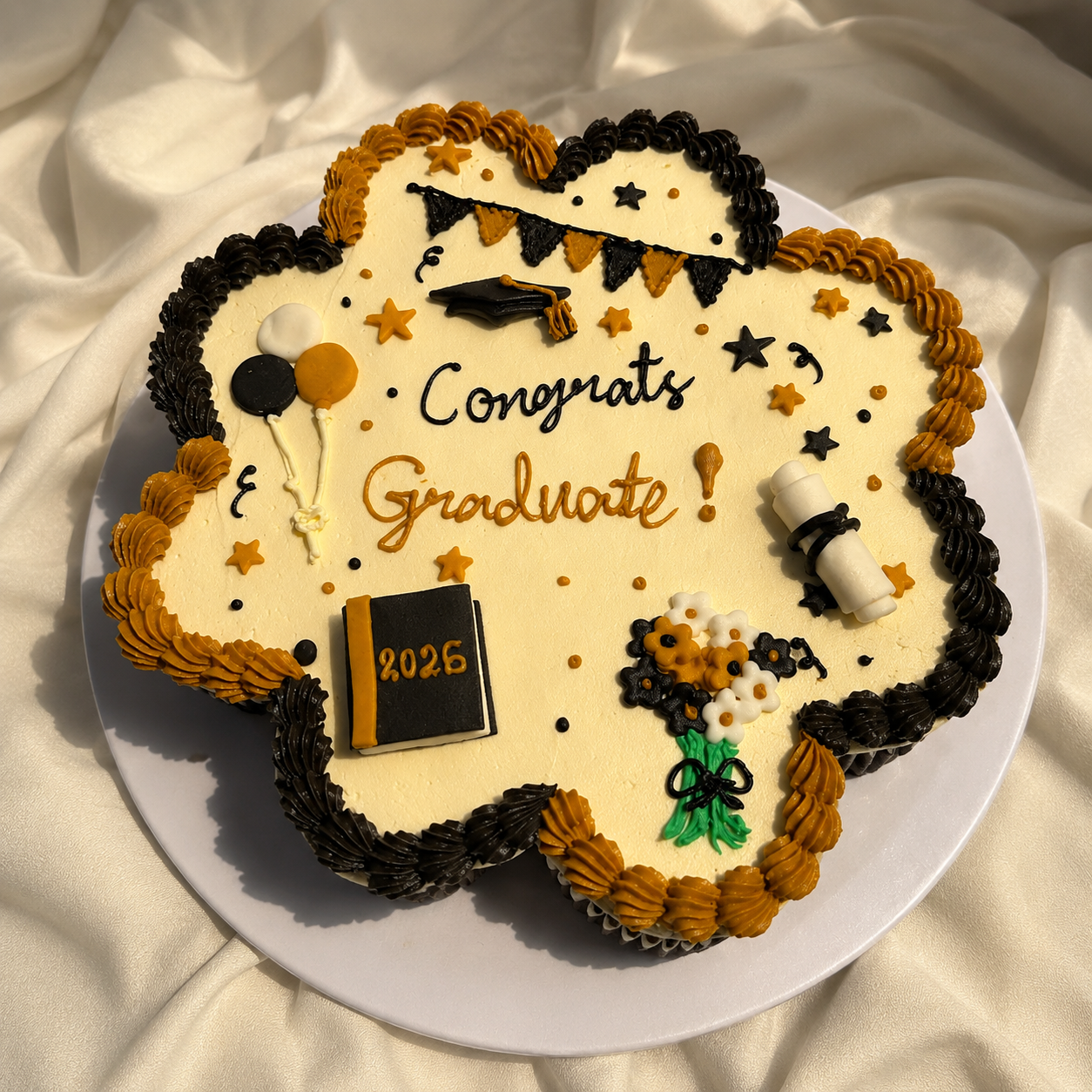 Graduation Pull-Apart Cupcake Cake featuring 10 decorated cupcakes