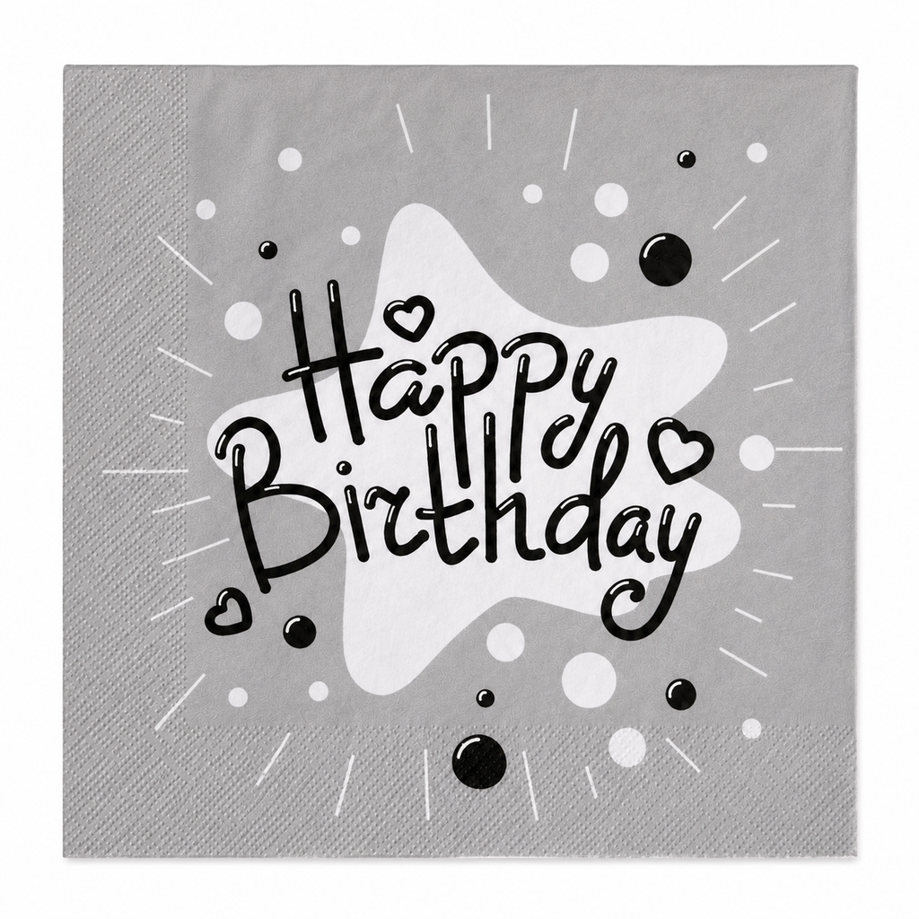 Gray HBD Napkin set